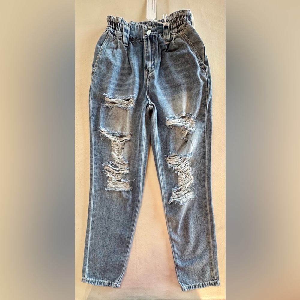 NWT PETRA153 High-Rise Paper-Bag Retro Jeans 100% Cotton (3/25) - Picture 4 of 16